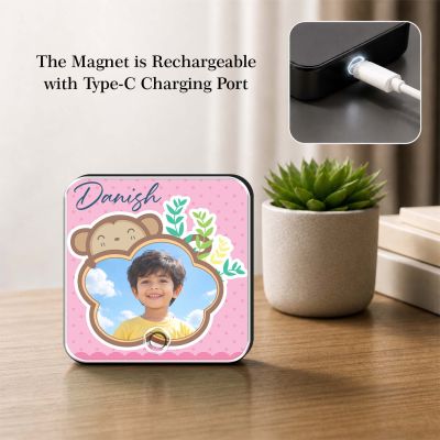Personalised Musical Fridge Magnet with Custom Photo, Name & Song  Rechargeable Battery, Type-C USB Charging | Birthday Gift for Kids & Music Lover Boy
